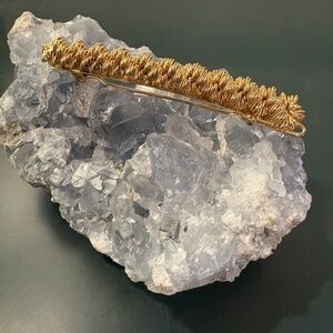 Vintage Gold Coil Wrapped Hair Barrette Hair Clip Made In France